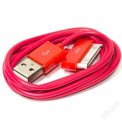 Лот: 2718425. Фото: 1. Красный кабель для Apple iPhone... Дата-кабели, переходники