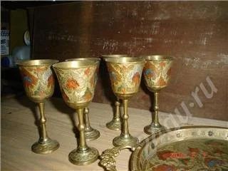 Лот: 235280. Фото: 1. фужеры сподносом Индия. Другое (антиквариат)