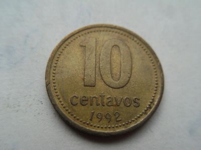 Лот: 8892020. Фото: 1. Аргентина 10 сентаво 1992. Америка