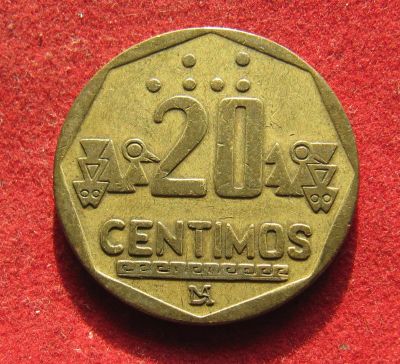 Лот: 19955511. Фото: 1. Перу 20 сентимо, 1996 г. Америка