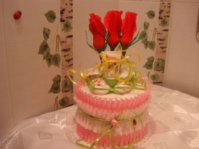 Лот: 8255964. Фото: 1. Торт из памперсов "Зефирное счастье... Другое (сувениры, подарки)