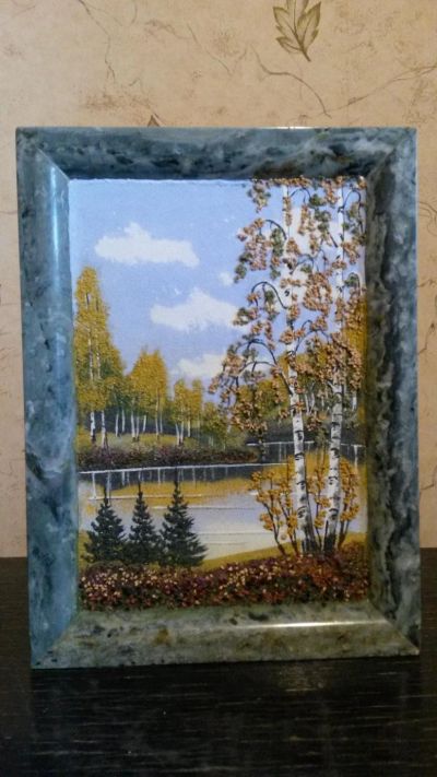 Лот: 6276355. Фото: 1. Картина из каменной крошки на... Произведения