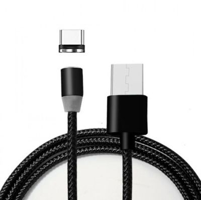 Лот: 15756046. Фото: 1. Кабель USB Type-C магнитный (черный... Дата-кабели, переходники