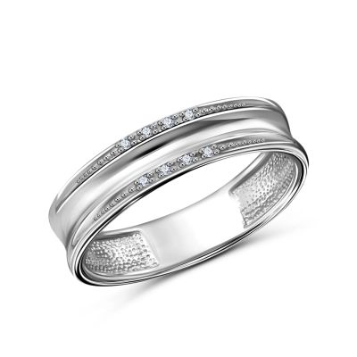 Лот: 23822719. Фото: 1. Серебряное кольцо с бриллиантами. Кольца, перстни