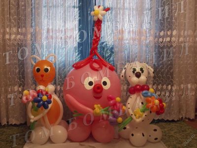 Лот: 3216780. Фото: 1. Собака, Нюша и Кот из воздушных... Воздушные шары