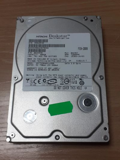 Лот: 18422495. Фото: 1. HDD 400gb Hitachi (3.5" Sata... Жёсткие диски