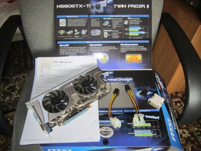 Лот: 6265922. Фото: 1. MSI GTX560Ti Twin Frozr II/OC. Видеокарты