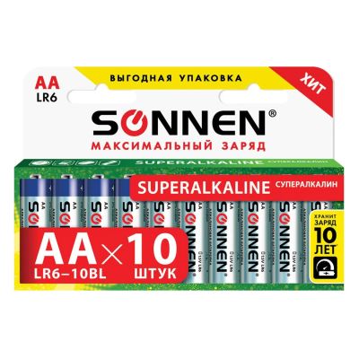 Лот: 24540816. Фото: 1. Батарейки Sonnen Super Alkaline... Батарейки, аккумуляторы, элементы питания