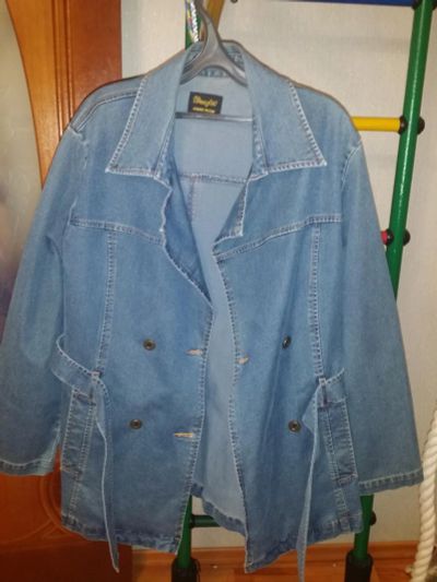 Лот: 10279217. Фото: 1. Джинсовый плащ Wrangler. Верхняя одежда
