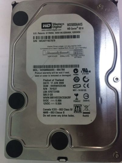 Лот: 6989142. Фото: 1. Жесткий диск HDD Sata 3.5" 500gb... Жёсткие диски (HDD)
