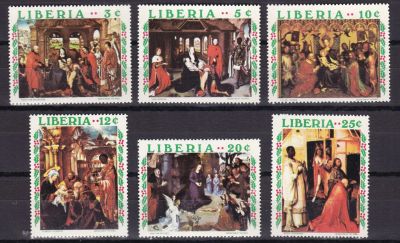 Лот: 12597280. Фото: 1. 1970. Либерия. 762-767. Рождество... Марки