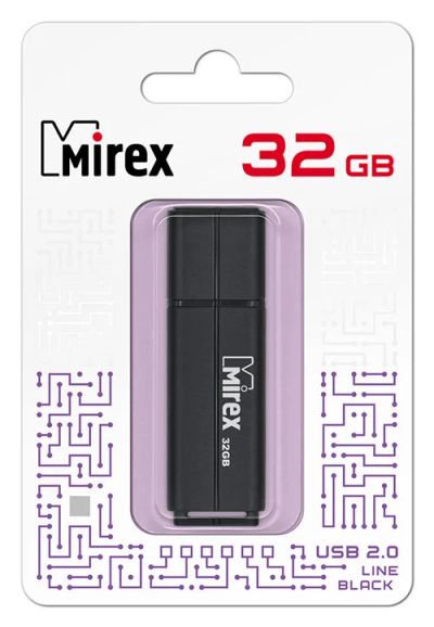 Лот: 17114880. Фото: 1. USB 32 Gb Mirex Line black USB... USB-флеш карты