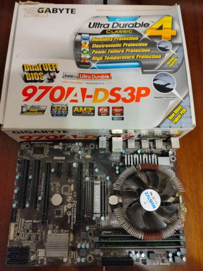 Лот: 25896627. Фото: 1. Материнская плата ga-970a-ds3p. Материнские платы