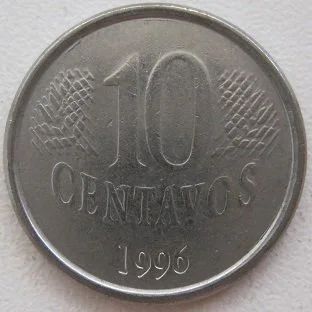 Лот: 12025168. Фото: 1. Бразилия 10 сентаво 1996. Америка