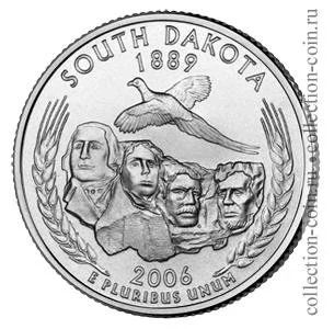 Лот: 11308271. Фото: 1. США 25 центов 2006 года. Серии... Америка