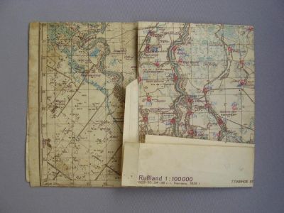 Лот: 11972804. Фото: 1. Полевая немецкая карта-километровка... Другое (военная атрибутика)