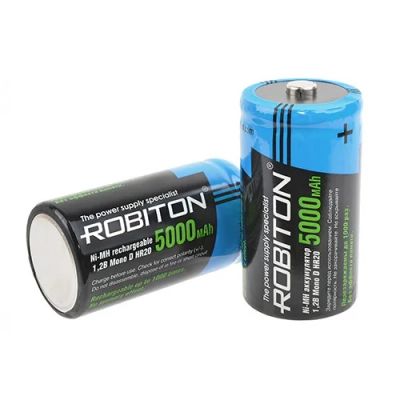 Лот: 19186026. Фото: 1. Аккумулятор Ni-MH D Robiton 5000mAh. Батарейки, аккумуляторы, элементы питания