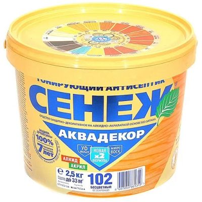 Лот: 12907067. Фото: 1. Антисептик Сенеж Аквадекор для... Краски, лаки, растворитель