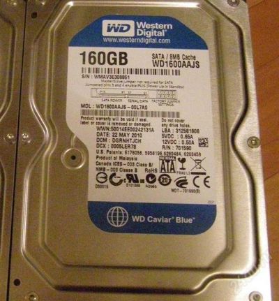 Лот: 1377110. Фото: 1. SATA2 HDD 160G/7200/8M WD 1600... Жёсткие диски (HDD)