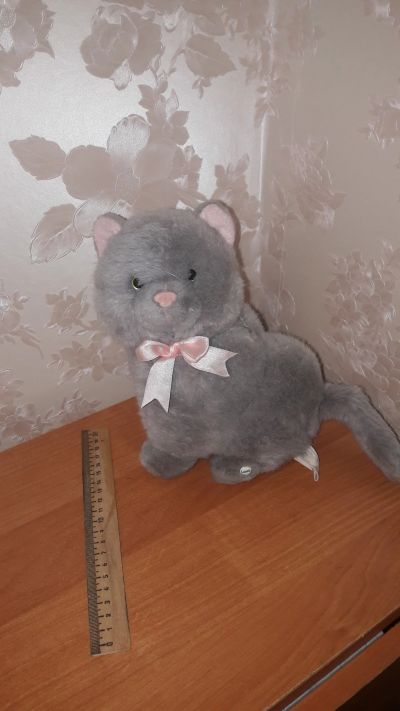 Лот: 14986298. Фото: 1. Мягкая Игрушка Котёнок серенький. Мягкие