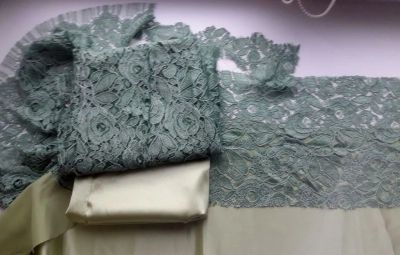 Лот: 25509377. Фото: 1. Ткань отрез кружево (заготовка... Ткани, нитки, пряжа