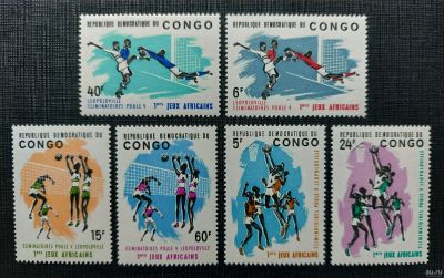 Лот: 16247607. Фото: 1. 1965. Конго. 1-е Африканские игры... Марки