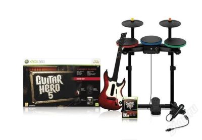 Лот: 2174386. Фото: 1. guitar hero 5 полный комплект... Аксессуары для игровых приставок, консолей, геймпады