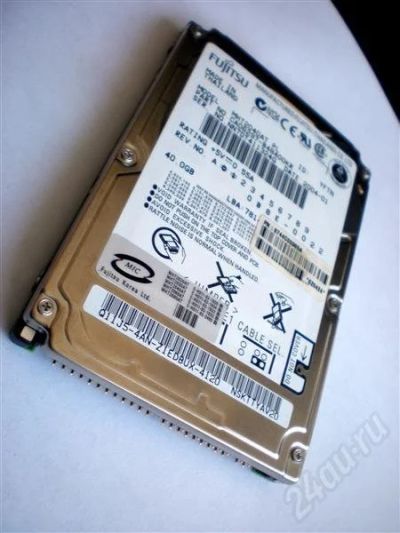 Лот: 391964. Фото: 1. HDD 2,5" IDE 40Gb Fujitsu. Жёсткие диски (HDD)