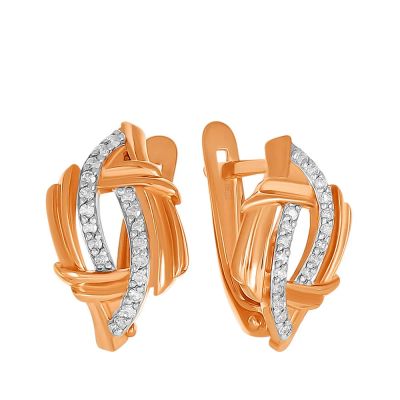 Лот: 23873927. Фото: 1. Серьги TALANT из золота с бриллиантами. Серьги, каффы