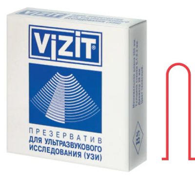 Лот: 23723114. Фото: 1. Vizit Презерватив для УЗИ 1 шт. Лекарства
