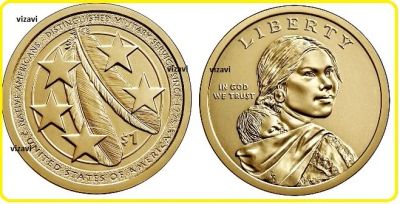 Лот: 17378455. Фото: 1. США 1 доллар 2021. Сакагавея... Америка