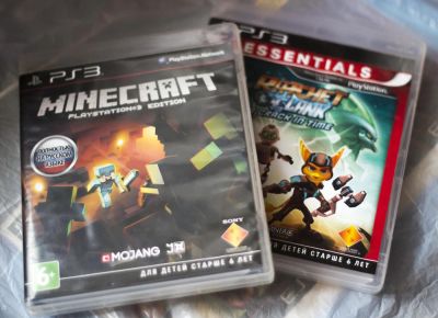 Лот: 5418639. Фото: 1. игры для ps3: minecraft и ratchet... Игры для консолей