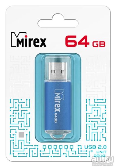 Лот: 16172791. Фото: 1. USB 64 Gb Mirex Unit aqua USB... USB-флеш карты