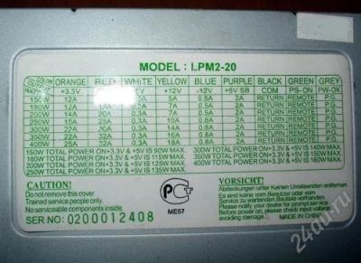 Лот: 2748547. Фото: 1. Блок питания 250W Linkworld LPM2-20... Корпуса, блоки питания