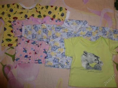 Лот: 2540939. Фото: 1. рубашки 62р-р 4шт. Ползунки, распашонки, слипы