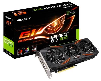 Лот: 12883913. Фото: 1. Видеокарта Gigabyte GTX 1070 8gb. Видеокарты