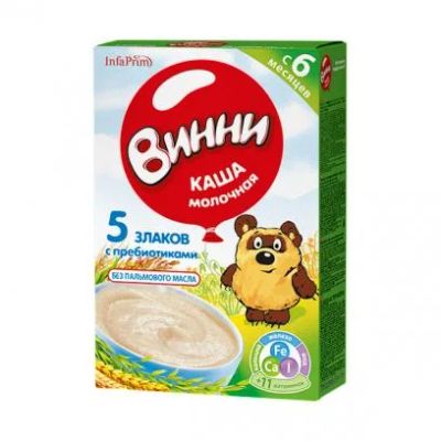 Лот: 9486664. Фото: 1. Каша молочная 5 злаков с пребиотиками... Детское питание