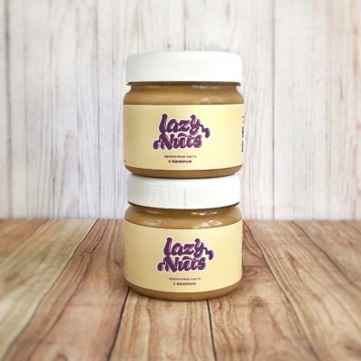 Лот: 16265695. Фото: 1. Арахисовая паста Lazy Nuts с ванилью... Диетическое питание