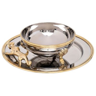 Лот: 24936520. Фото: 1. Блюдо с подносом Garda Decor Леопард. Предметы сервировки
