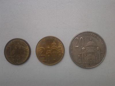 Лот: 5997306. Фото: 1. Набор монет Сербия (3шт). ОБМЕН... Европа