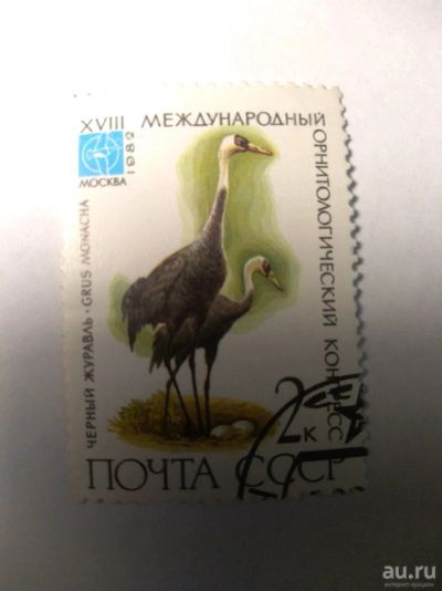 Лот: 13849865. Фото: 1. Марка ссср чёрный журавль 1982. Марки