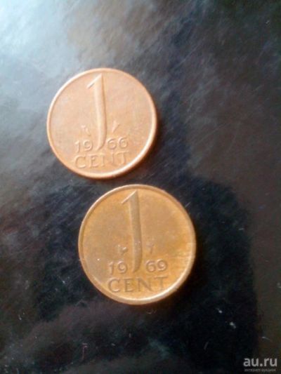 Лот: 8950108. Фото: 1. 1 цент 1966 и 1969 Нидерланды. Европа