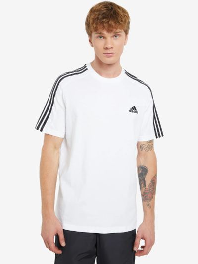 Лот: 22453355. Фото: 1. Футболка мужская adidas 3S, Белый. Другое (спортивная одежда)