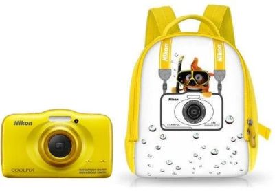 Лот: 4654430. Фото: 1. Фотокамера Nikon S32 Yellowрюкзак... Цифровые компактные