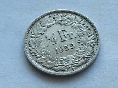 Лот: 13465325. Фото: 1. Монета 1/2 франк - 50 раппен Швейцария... Европа