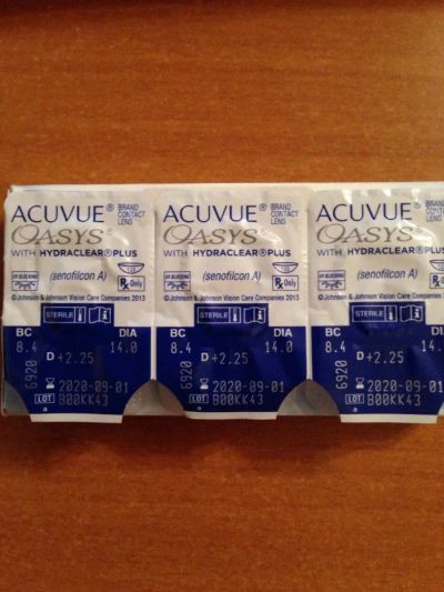 Лот: 8613751. Фото: 1. Контактные линзы на 2 недели Acuvue... Контактные линзы