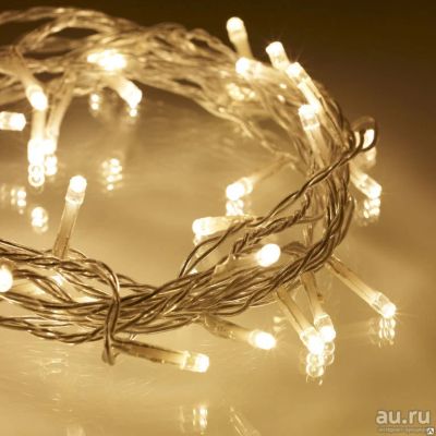 Лот: 16903292. Фото: 1. Нить 400LED тёпло-белый 50 м... Гирлянды, шарики, новогодние аксессуары