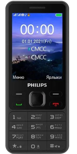 Лот: 22221079. Фото: 1. Телефон Philips Xenium E185 Черный. Кнопочные мобильные телефоны