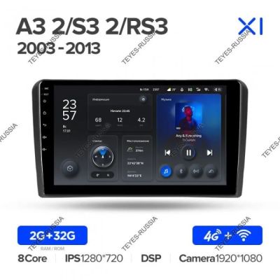 Лот: 20749374. Фото: 1. Магнитола Teyes X1 Audi A3 2003-2013. Автомагнитолы