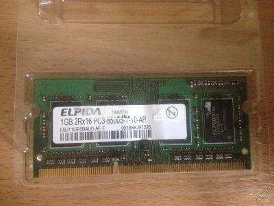 Лот: 4744676. Фото: 1. Elpida 1 GB DDR3. Оперативная память
